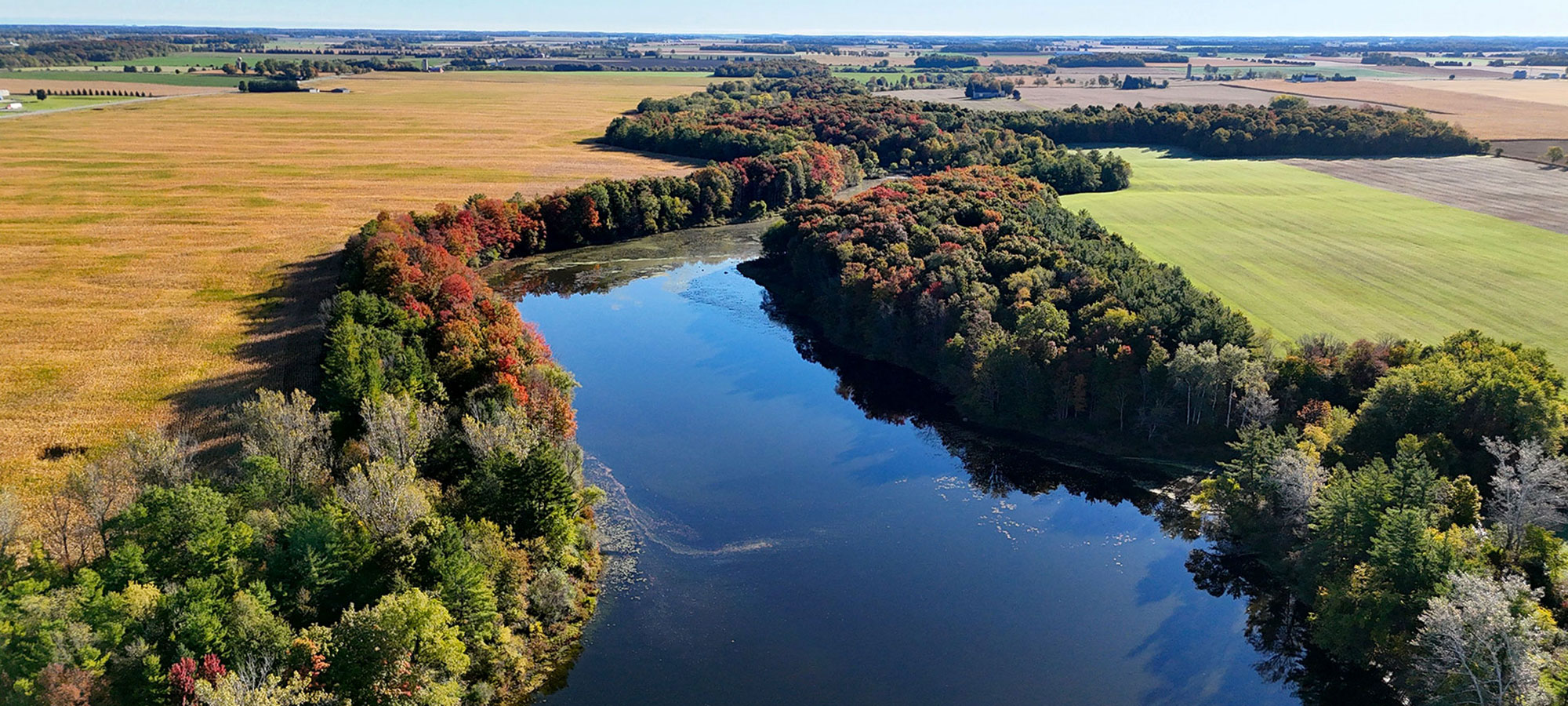 Aerial view of watercourse